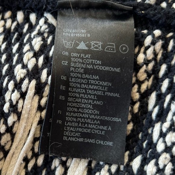 H&M cardigan sweater open front black white medium - Picture 7 of 8
